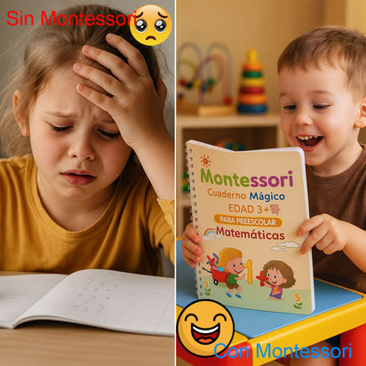 Cuadernos Mágicos Borrables Montessori® en inglés + 2 Rollos para colorear