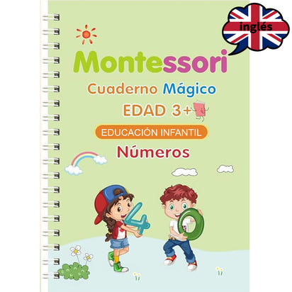 Cuadernos Mágicos Borrables Montessori® en inglés + 2 Rollos para colorear